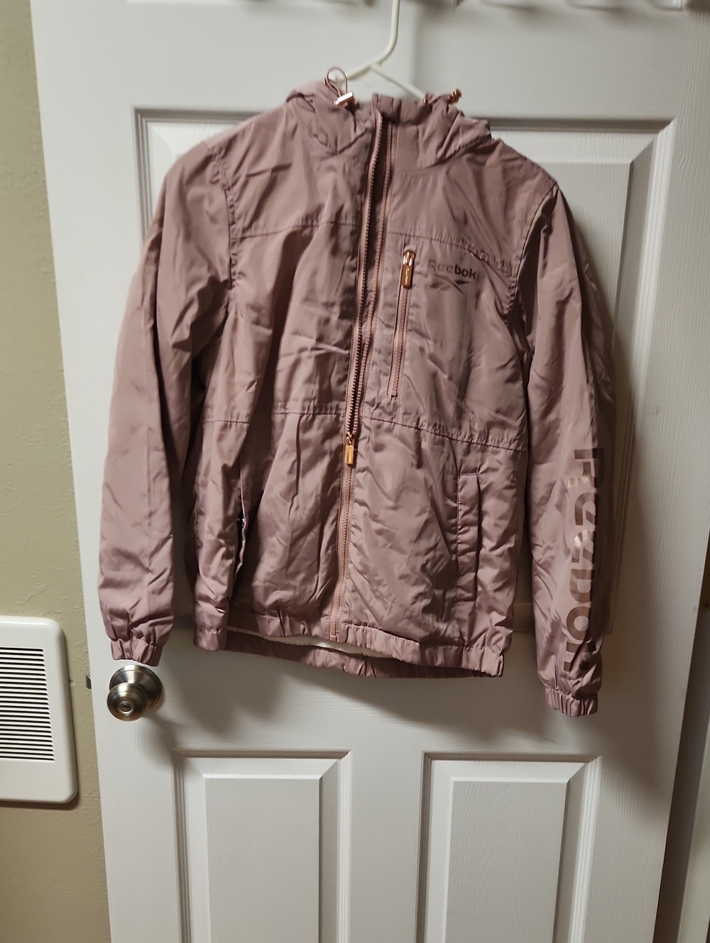Reebok Men's Hooded Windbreaker Jacket - Mauve Pink